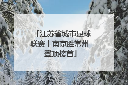 江苏省城市足球联赛丨南京胜常州 登顶榜首