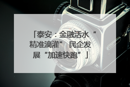 泰安：金融活水“精准滴灌” 民企发展“加速快跑”