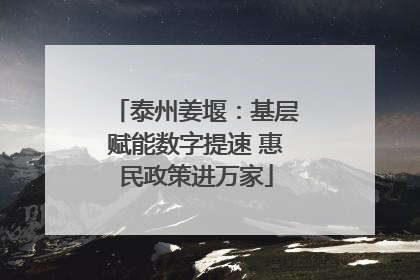泰州姜堰：基层赋能数字提速 惠民政策进万家