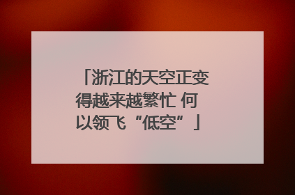 浙江的天空正变得越来越繁忙 何以领飞“低空”