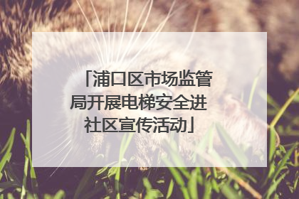 浦口区市场监管局开展电梯安全进社区宣传活动