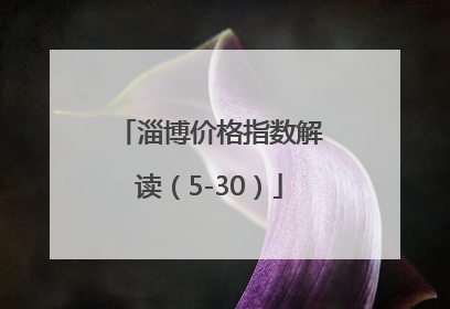 淄博价格指数解读（5-30）