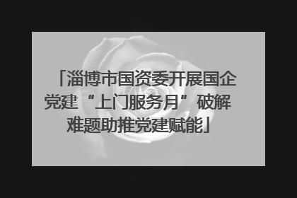 淄博市国资委开展国企党建“上门服务月”破解难题助推党建赋能