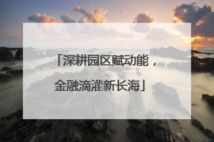 深耕园区赋动能，金融滴灌新长海