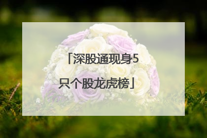 深股通现身5只个股龙虎榜