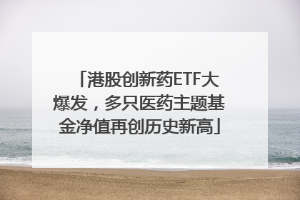 港股创新药ETF大爆发，多只医药主题基金净值再创历史新高
