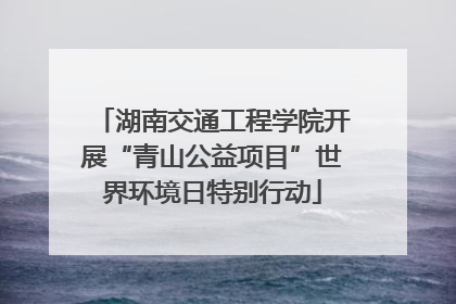 湖南交通工程学院开展“青山公益项目”世界环境日特别行动