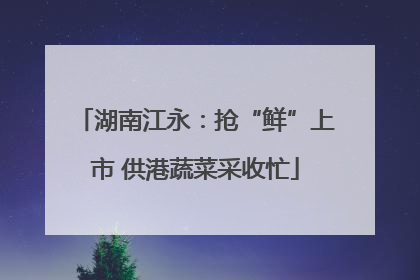 湖南江永：抢“鲜”上市 供港蔬菜采收忙