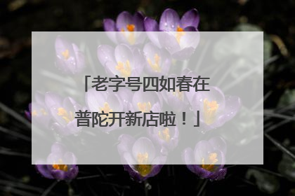 老字号四如春在普陀开新店啦！