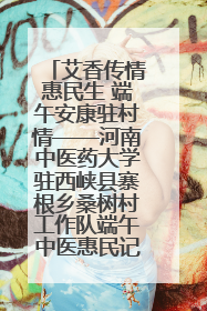 艾香传情惠民生 端午安康驻村情——河南中医药大学驻西峡县寨根乡桑树村工作队端午中医惠民记