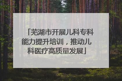 芜湖市开展儿科专科能力提升培训，推动儿科医疗高质量发展