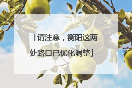 请注意，衡阳这两处路口已优化调整