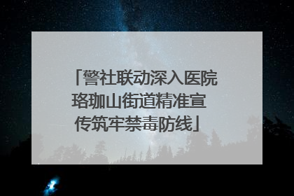 警社联动深入医院 珞珈山街道精准宣传筑牢禁毒防线