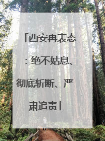 西安再表态：绝不姑息、彻底斩断、严肃追责