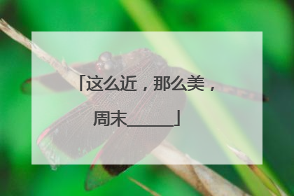 这么近，那么美，周末______