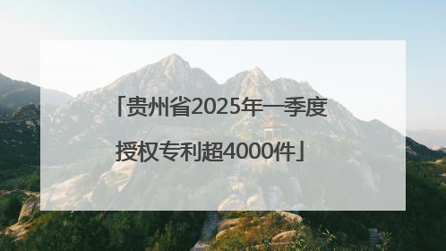 贵州省2025年一季度授权专利超4000件