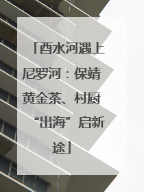 酉水河遇上尼罗河：保靖黄金茶、村厨“出海”启新途