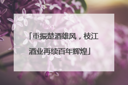 重振楚酒雄风，枝江酒业再续百年辉煌