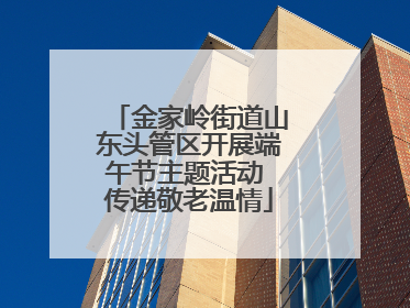金家岭街道山东头管区开展端午节主题活动 传递敬老温情
