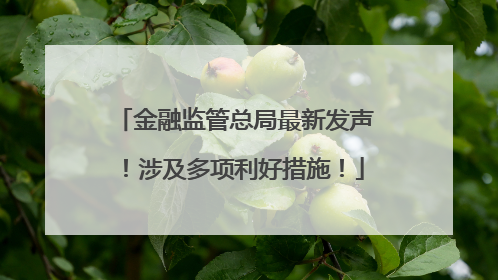 金融监管总局最新发声！涉及多项利好措施！