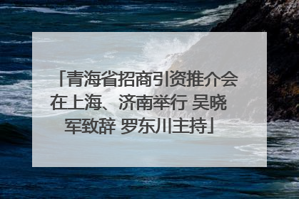青海省招商引资推介会在上海、济南举行 吴晓军致辞 罗东川主持