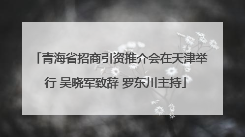 青海省招商引资推介会在天津举行 吴晓军致辞 罗东川主持