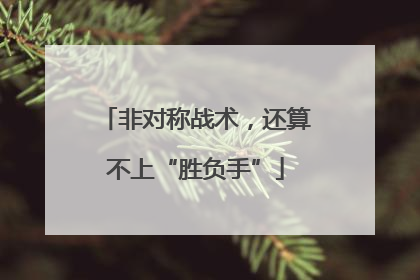 非对称战术，还算不上“胜负手”