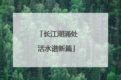 长江潮涌处 活水谱新篇