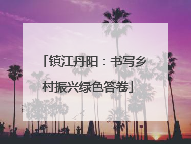 镇江丹阳：书写乡村振兴绿色答卷