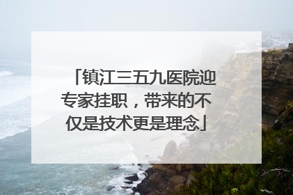 镇江三五九医院迎专家挂职，带来的不仅是技术更是理念