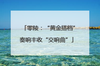 零陵：“黄金搭档”奏响丰收“交响曲”