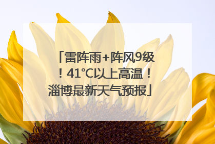 雷阵雨+阵风9级！41℃以上高温！淄博最新天气预报