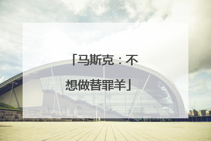 马斯克：不想做替罪羊