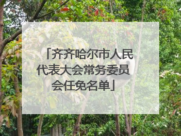 齐齐哈尔市人民代表大会常务委员会任免名单