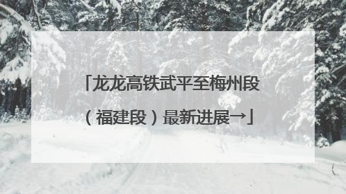 龙龙高铁武平至梅州段（福建段）最新进展→