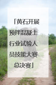 黄石开展预拌混凝土行业试验人员技能大赛总决赛
