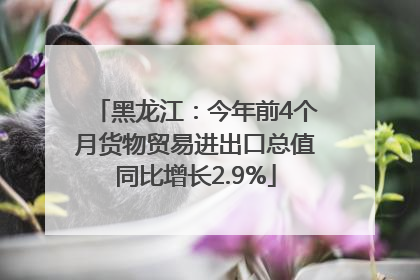 黑龙江：今年前4个月货物贸易进出口总值同比增长2.9%