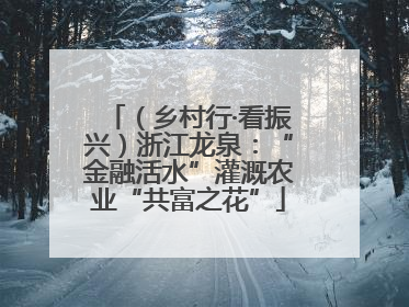 （乡村行·看振兴）浙江龙泉：“金融活水”灌溉农业“共富之花”