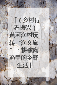 （乡村行·看振兴）黄河渔村玩转“渔文旅”：耕稼陶渔里的乡野生活
