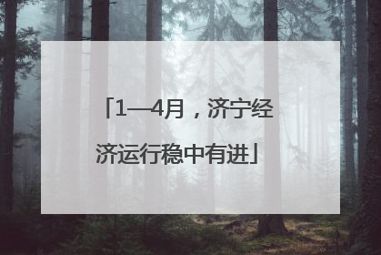 1—4月，济宁经济运行稳中有进