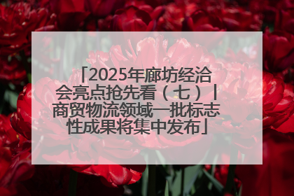 2025年廊坊经洽会亮点抢先看（七）丨商贸物流领域一批标志性成果将集中发布
