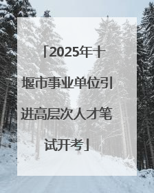 2025年十堰市事业单位引进高层次人才笔试开考