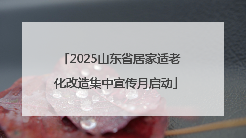 2025山东省居家适老化改造集中宣传月启动