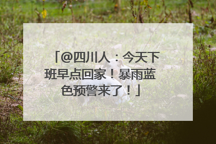 @四川人：今天下班早点回家！暴雨蓝色预警来了！