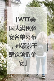 WTT美国大满贯参赛名单公布，孙颖莎王楚钦领衔参赛